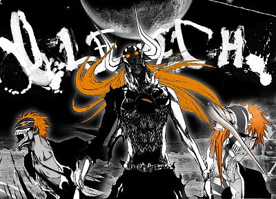 Bleach, Kurosaki Ichigo, Hollow Ichigo, selective coloring, VastoLorde - random desktop wallpaper