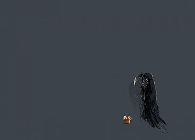 death, scythe, funny, squirrels, gray background - related desktop wallpaper