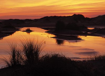 sunset, islands, Holland, sand dunes, The Netherlands - related desktop wallpaper