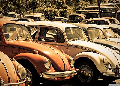 old, cars, Volkswagen Beetle - desktop wallpaper