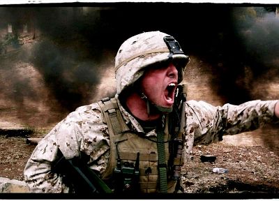 army, military, explosions, men, USA, USMC, infantry - duplicate desktop wallpaper