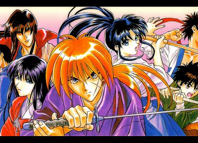 Rurouni Kenshin, anime, Himura Kenshin - duplicate desktop wallpaper