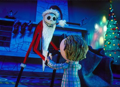 movies, Christmas, skeletons, Santa Claus, The Nightmare Before Christmas - duplicate desktop wallpaper