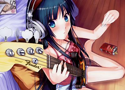 K-ON!, Akiyama Mio, guitar picks - random desktop wallpaper