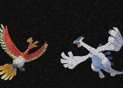 Pokemon, mosaic, Lugia, Ho-oh - random desktop wallpaper