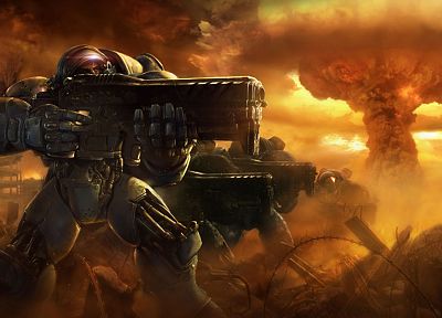 nuclear explosions, StarCraft II - desktop wallpaper