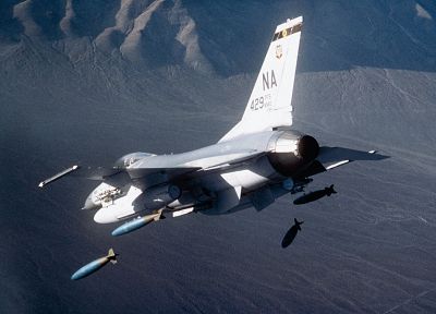 aircraft, bombs, military, F-16 Fighting Falcon - random desktop wallpaper