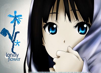 K-ON!, blue eyes, Akiyama Mio, drawings, black hair - desktop wallpaper