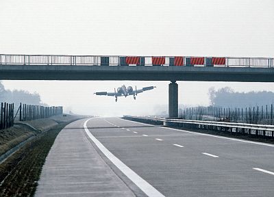aircraft, military, highways, vehicles, A-10 Thunderbolt II - related desktop wallpaper