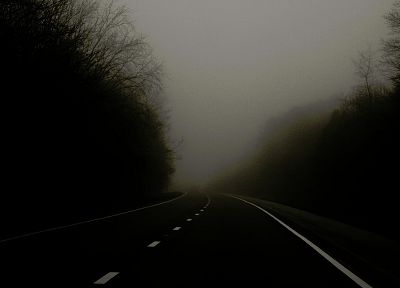 fog, roads - desktop wallpaper
