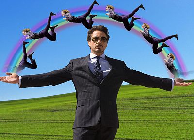 Iron Man, The Joker, funny, rainbows, Tony Stark, Robert Downey Jr - related desktop wallpaper