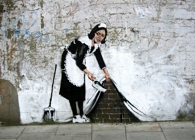 graffiti, Banksy - duplicate desktop wallpaper