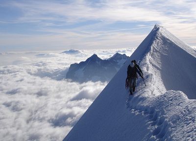 mountains, clouds, snow - random desktop wallpaper