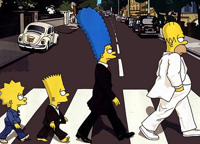cartoons, Abbey Road, The Simpsons, The Beatles - random desktop wallpaper