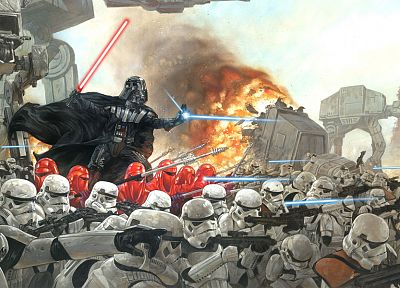 Star Wars, stormtroopers, Darth Vader - duplicate desktop wallpaper