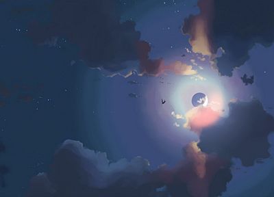 Moon, Makoto Shinkai, 5 Centimeters Per Second - random desktop wallpaper