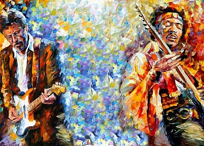Jimi Hendrix, Eric Clapton - random desktop wallpaper