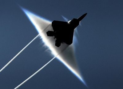 aircraft, F-22 Raptor, planes, Sonic Boom - desktop wallpaper