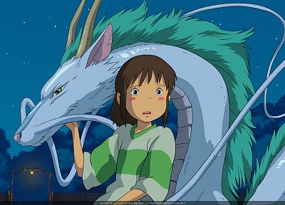 dragons, Spirited Away, Ogino Chihiro, Kohaku, Studio Ghibli - duplicate desktop wallpaper