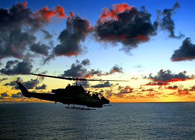 sunset, helicopters, vehicles - random desktop wallpaper