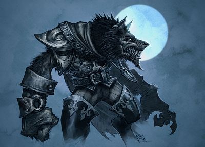 fantasy art, werewolves - random desktop wallpaper
