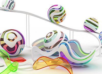 abstract, balls, digital art - duplicate desktop wallpaper