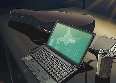 Makoto Shinkai, laptops, The Place Promised in Our Early Days, soda cans - random desktop wallpaper