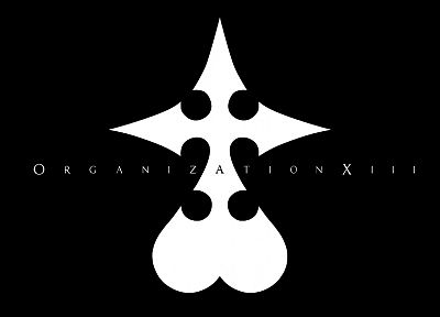 black and white, video games, Kingdom Hearts, minimalistic, Organization XIII - related desktop wallpaper