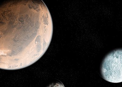 outer space, planets, Mars, Moon - random desktop wallpaper