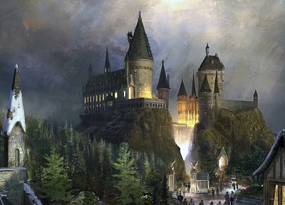 castles, concept art, Hogwarts - random desktop wallpaper