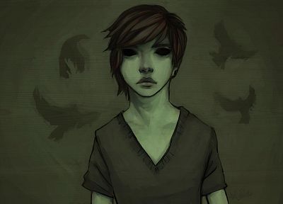 boy, creepy, eyes, Hollow, drawings - random desktop wallpaper