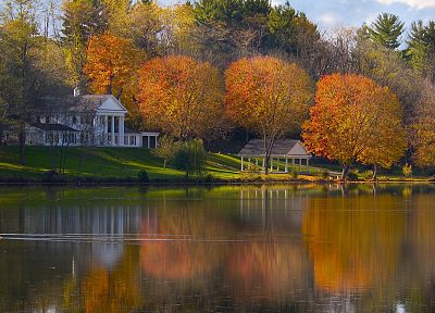 landscapes, autumn, lakes - duplicate desktop wallpaper