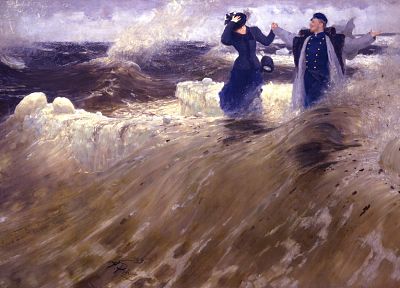 paintings, ocean, waves, artwork, Ilya Repin, Russian - related desktop wallpaper