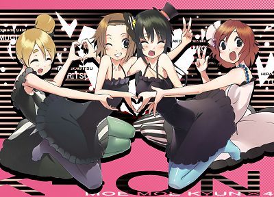 K-ON!, Hirasawa Yui, Akiyama Mio - duplicate desktop wallpaper
