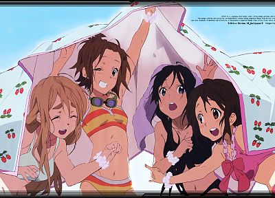 K-ON!, Hirasawa Yui, Akiyama Mio, Tainaka Ritsu, Kotobuki Tsumugi - duplicate desktop wallpaper