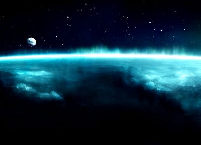blue, outer space, atmosphere - desktop wallpaper