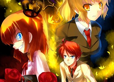 Umineko no Naku Koro ni, Beatrice, Ushiromiya Battler, Ushiromiya Maria, Ushiromiya Jessica - random desktop wallpaper
