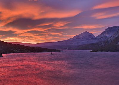 wildlife, islands, National Park, Glacier National Park, Saint Mary Lake - desktop wallpaper
