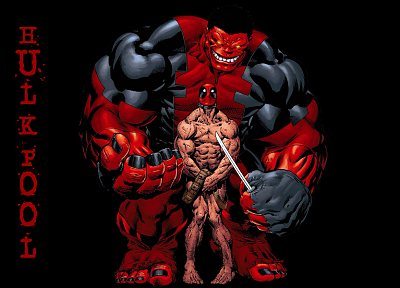 Deadpool Wade Wilson, Red Hulk - random desktop wallpaper