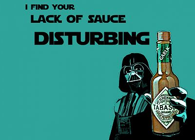 dark, Darth Vader, funny, advertisement, Tabasco Sauce - random desktop wallpaper