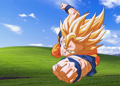 Windows XP, Son Goku, Microsoft Windows, anime, Dragon Ball Z - duplicate desktop wallpaper