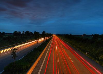 lights, cars, highways, roads, long exposure - duplicate desktop wallpaper