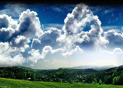 clouds, landscapes, nature, fantasy art - related desktop wallpaper