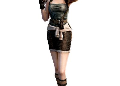 Resident Evil, Jill Valentine, 3D girls, simple background - duplicate desktop wallpaper