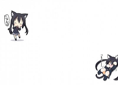 K-ON!, animal ears, Nakano Azusa, simple background - desktop wallpaper