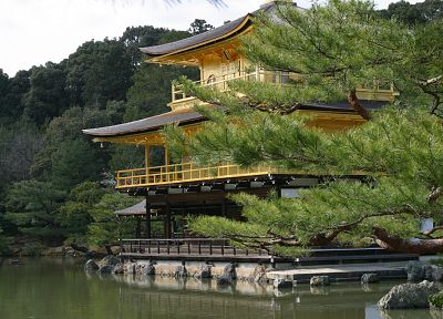 Japan, trees, pagodas - random desktop wallpaper