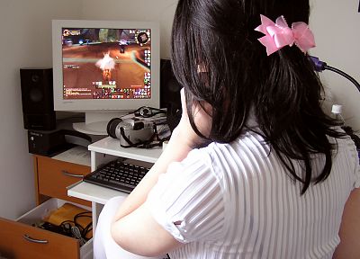 brunettes, women, computers, World of Warcraft - desktop wallpaper