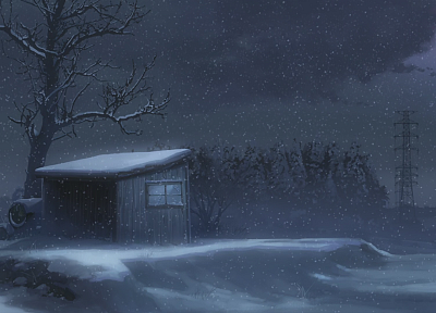 snow, Makoto Shinkai, 5 Centimeters Per Second, artwork, anime - related desktop wallpaper