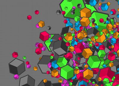 abstract, multicolor, cubes - random desktop wallpaper
