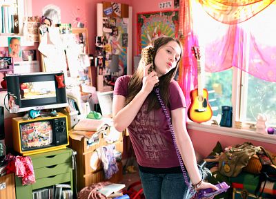 women, jeans, actress, Kat Dennings, t-shirts - random desktop wallpaper